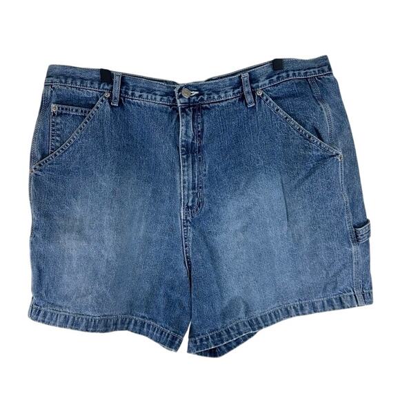 Carolina Blues 20W Carpenter Denim Shorts 100% Cotton High Rise Workwear - Picture 1 of 11
